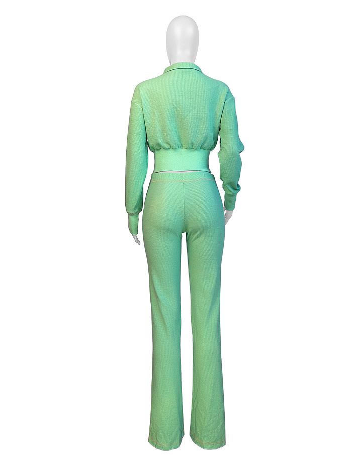 SUPER WHOLESALE | Waffle Knit Waist-Cinching Long-Sleeve Set