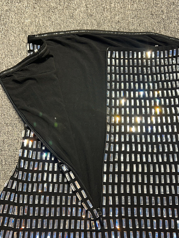 SUPER WHOLESALE | Rhinestone-Embellished Sexy Strapless Bodycon Maxi Dress