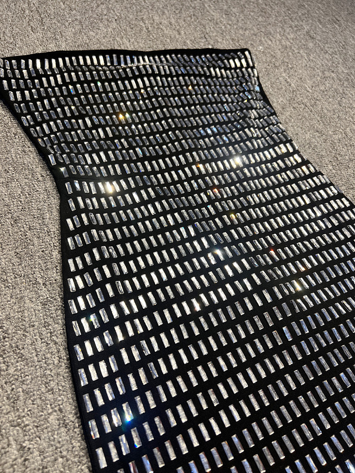 SUPER WHOLESALE | Rhinestone-Embellished Sexy Strapless Bodycon Maxi Dress