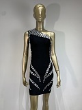 SUPER WHOLESALE | One-Shoulder Rhinestone Fitted Evening Party Dress