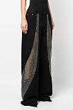 SUPER WHOLESALE | Rhinestone-Inlaid Cut-Out Patchwork Wide-Leg Denim Pants