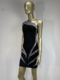 SUPER WHOLESALE | One-Shoulder Rhinestone Fitted Evening Party Dress