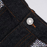 SUPER WHOLESALE | Rhinestone-Inlaid Cut-Out Patchwork Wide-Leg Denim Pants