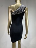 SUPER WHOLESALE | One-Shoulder Rhinestone Fitted Evening Party Dress
