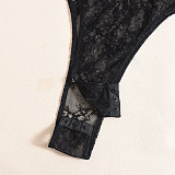 SUPER WHOLESALE |Denim Lace Patchwork Jumpsuit