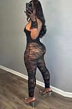 SUPER WHOLESALE | Patchwork Sheer Cut-Out High-Stretch Bodysuit