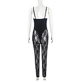 SUPER WHOLESALE | Patchwork Sheer Cut-Out High-Stretch Bodysuit