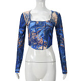 SUPER WHOLESALE | Patchwork Long-Sleeve Top