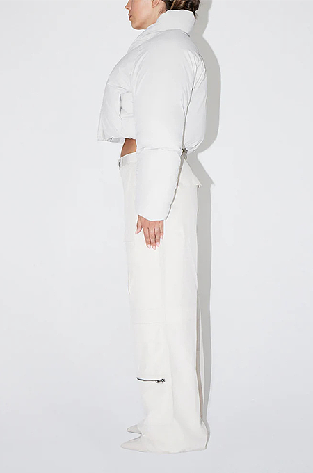 SUPER WHOLESALE | Puffy Standing Collar Downcoat in White