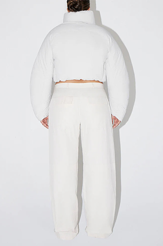 SUPER WHOLESALE | Puffy Standing Collar Downcoat in White