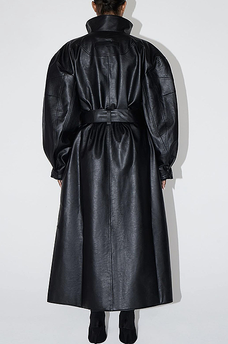 SUPER WHOLESALE | Oversize Artificial Leather Trench Coat