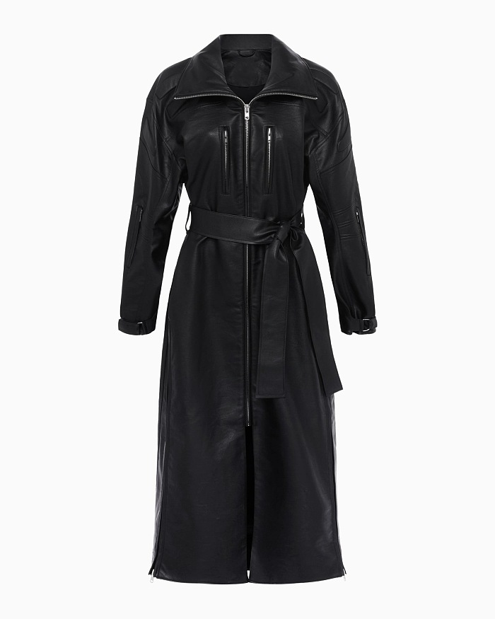 SUPER WHOLESALE | Oversize Artificial Leather Trench Coat