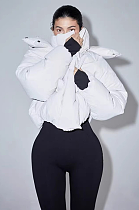 SUPER WHOLESALE | Detachable Hood Oversized Cotton-Padded Down Jacket Creamy