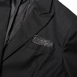 SUPER WHOLESALE | Rhinestone Patchwork Black Midi Oversized Blazer