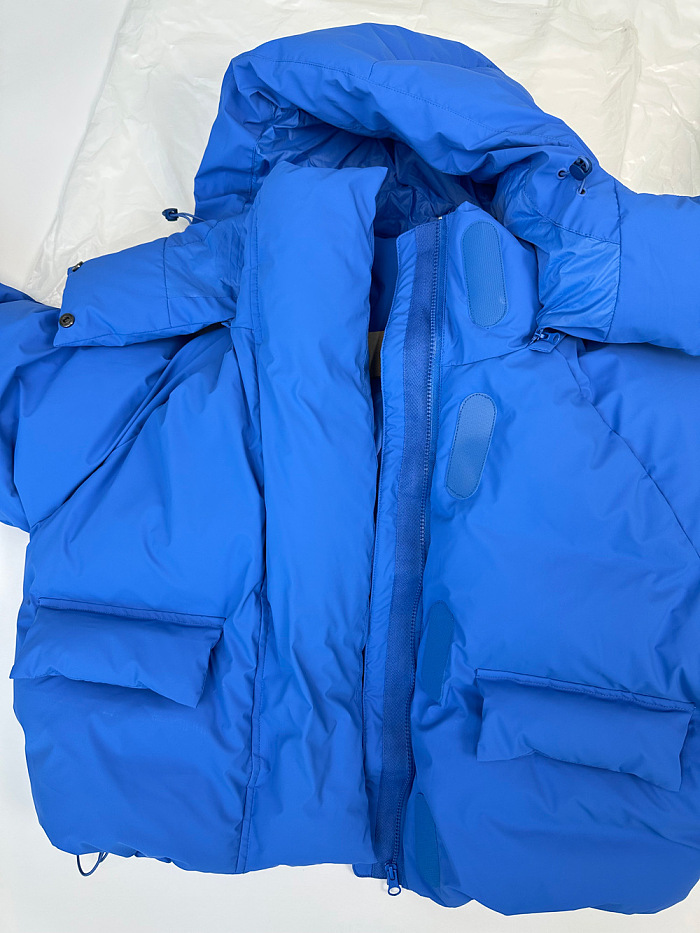 SUPER WHOLESALE | Detachable Hood Oversized Cotton-Padded Down Jacket Blue
