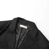 SUPER WHOLESALE | Rhinestone Patchwork Black Midi Oversized Blazer