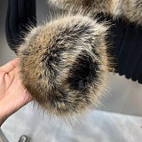 SUPER WHOLESALE | Collared Long-Sleeve Faux Fox Fur Patchwork Sweater Cardigan