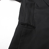 SUPER WHOLESALE | Rhinestone Patchwork Black Midi Oversized Blazer