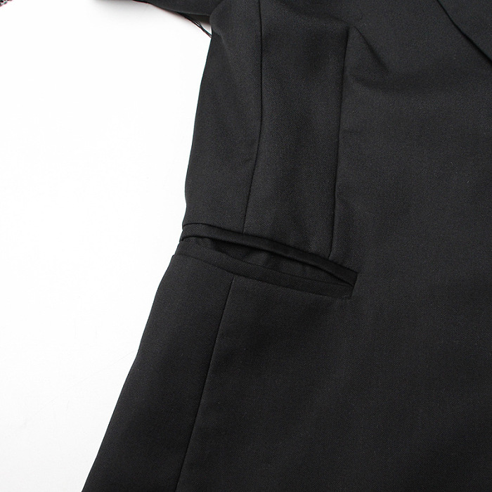 SUPER WHOLESALE | Rhinestone Patchwork Black Midi Oversized Blazer