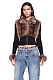 SUPER WHOLESALE | Collared Long-Sleeve Faux Fox Fur Patchwork Sweater Cardigan