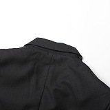 SUPER WHOLESALE | Rhinestone Patchwork Black Midi Oversized Blazer