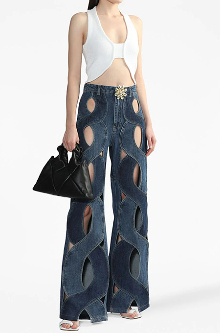 SUPER WHOLESALE | Twist-Front High-Waist Wide-Leg Pants