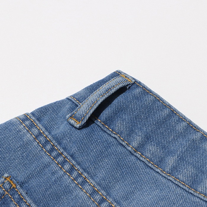 SUPER WHOLESALE | Cut-Out Design High-Waist Denim Pants
