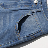 SUPER WHOLESALE | Cut-Out Design High-Waist Denim Pants