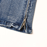 SUPER WHOLESALE | Large Pocket Patchwork Slimming Denim Pants