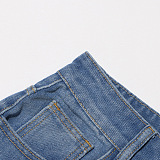 SUPER WHOLESALE | Cut-Out Design High-Waist Denim Pants