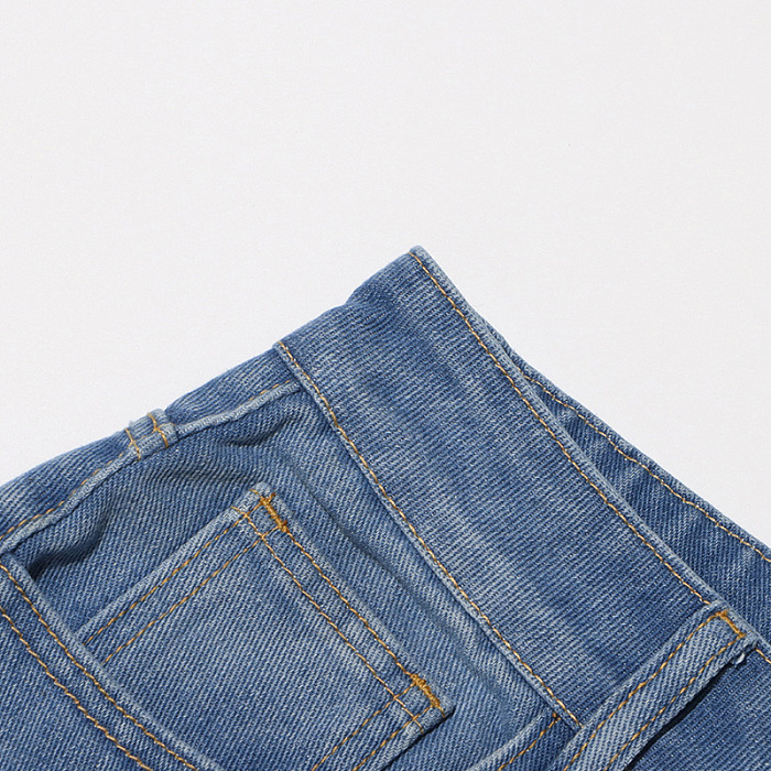 SUPER WHOLESALE | Cut-Out Design High-Waist Denim Pants