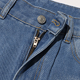 SUPER WHOLESALE | Cut-Out Design High-Waist Denim Pants