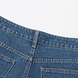 SUPER WHOLESALE | Heart-Shaped Cut-Out High-Waist Denim Pants