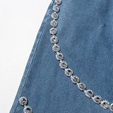 SUPER WHOLESALE | Rhinestone Embellished Straight Down Jeans