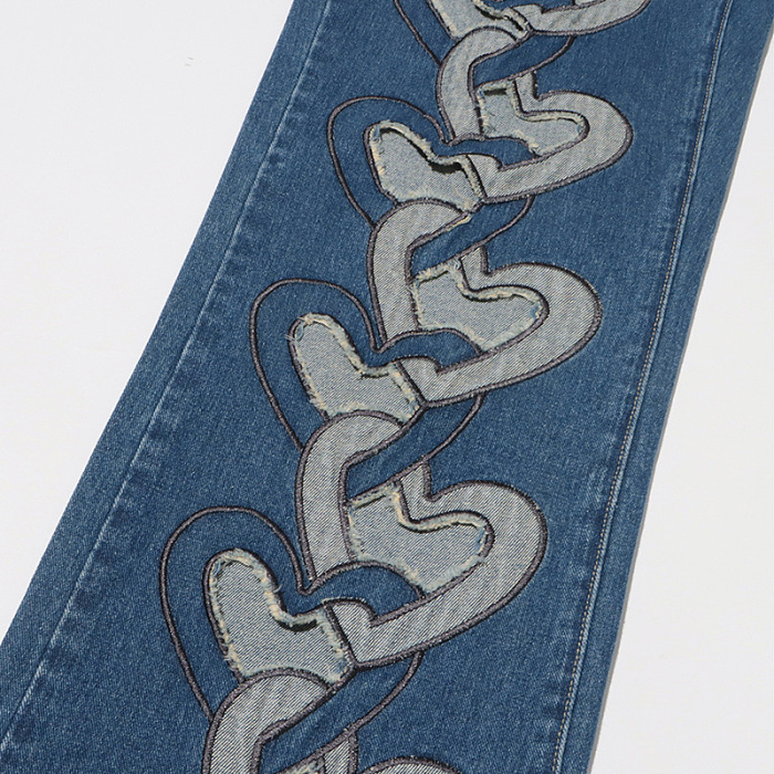 SUPER WHOLESALE | Heart-Shaped Cut-Out High-Waist Denim Pants