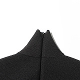 SUPER WHOLESALE | Rhinestone Slim-Fit High Neck Long Sleeve Jumpsuit