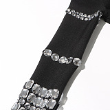 SUPER WHOLESALE | Rhinestone Slim-Fit High Neck Long Sleeve Jumpsuit