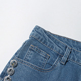 SUPER WHOLESALE | Rhinestone Embellished Straight Down Jeans