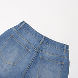 SUPER WHOLESALE | Cut-Out Design High-Waist Denim Pants