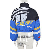 SUPER WHOLESALE | Color-Block Printed Quilted Loose Jacket