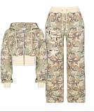 SUPER WHOLESALE |Camouflage Cardigan Long-Sleeve and Pants Set