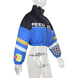 SUPER WHOLESALE | Color-Block Printed Quilted Loose Jacket