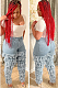 SUPER WHOLESALE | Layered Fringe Washed Denim Pants
