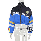 SUPER WHOLESALE | Color-Block Printed Quilted Loose Jacket