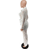 SUPER WHOLESALE | Floral Lace Collared Long-Sleeve Pants Set