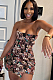 SUPER WHOLESALE |Floral Jacquard Button Strapless Dress