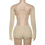 SUPER WHOLESALE | Off-Shoulder Long Sleeve High-Waist Fitted Bodysuit