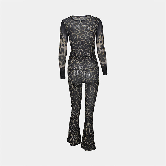 SUPER WHOLESALE | Leopard See-through Jumpsuit