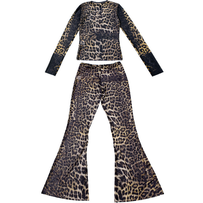SUPER WHOLESALE | Leopard See-through Pants Set