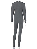 SUPER WHOLESALE | Fitted Yoga Sports Bodysuit Grey